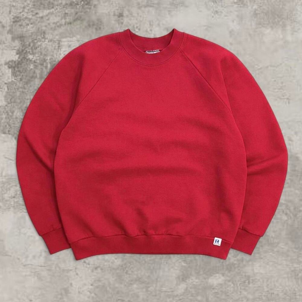 Fruit of the Loom Pink Crewneck 80s USA Made Vintage Boxy Medium Crop Sweatshirt